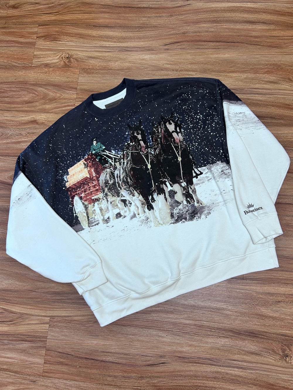 Abercrombie & Fitch Budweiser Clydesdale Sweatshirt XXL Navy Winter Horse